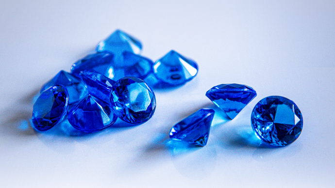10 Blue 3D Gems